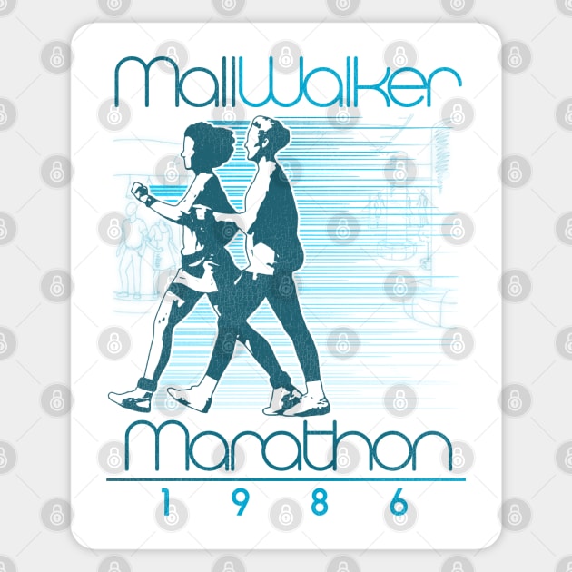 1986 Mall Walker Marathon Retro Walking Race Sticker by darklordpug